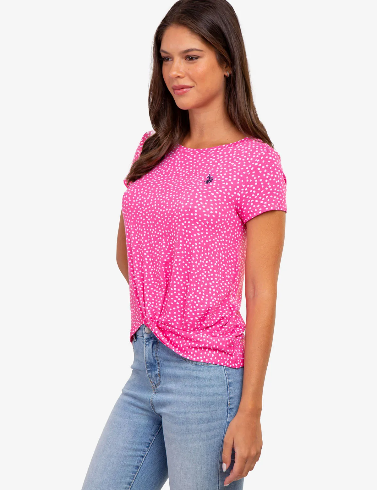 TWIST FRONT CREW NECK T-SHIRT sold by U.S. Polo Assn. product image thumbnail 3