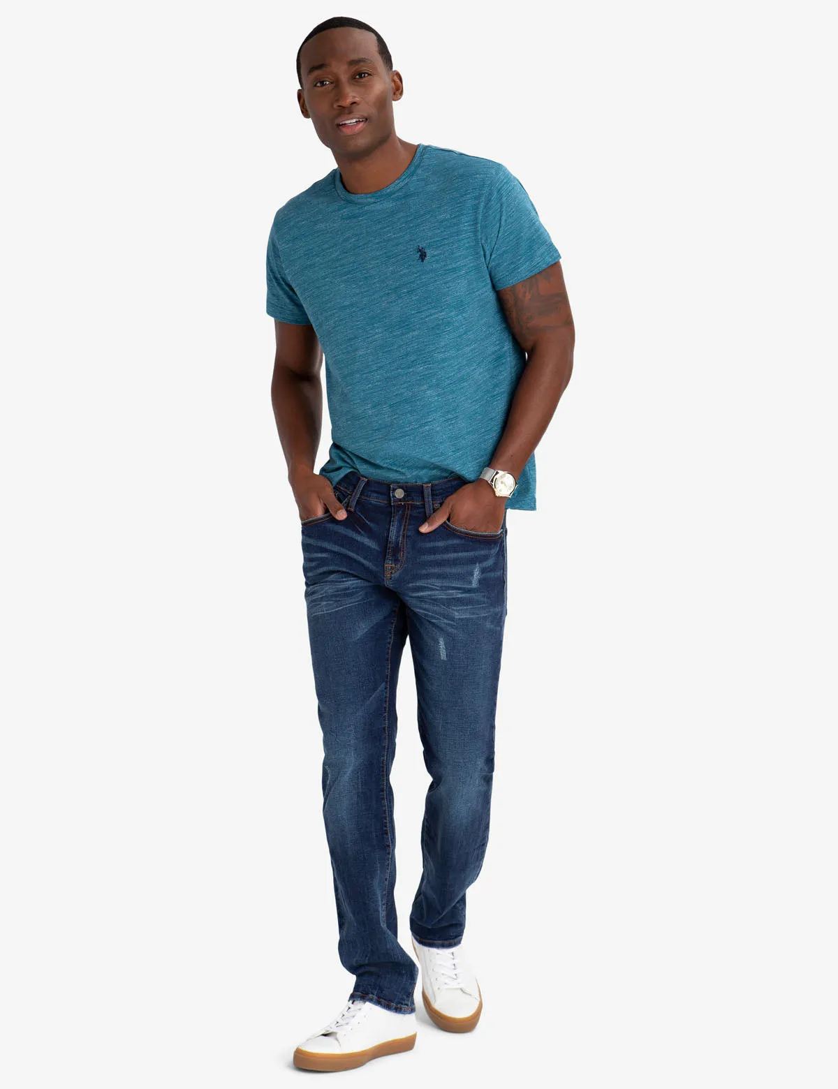 SPACE DYE CREW NECK T-SHIRT sold by U.S. Polo Assn. product image thumbnail 2