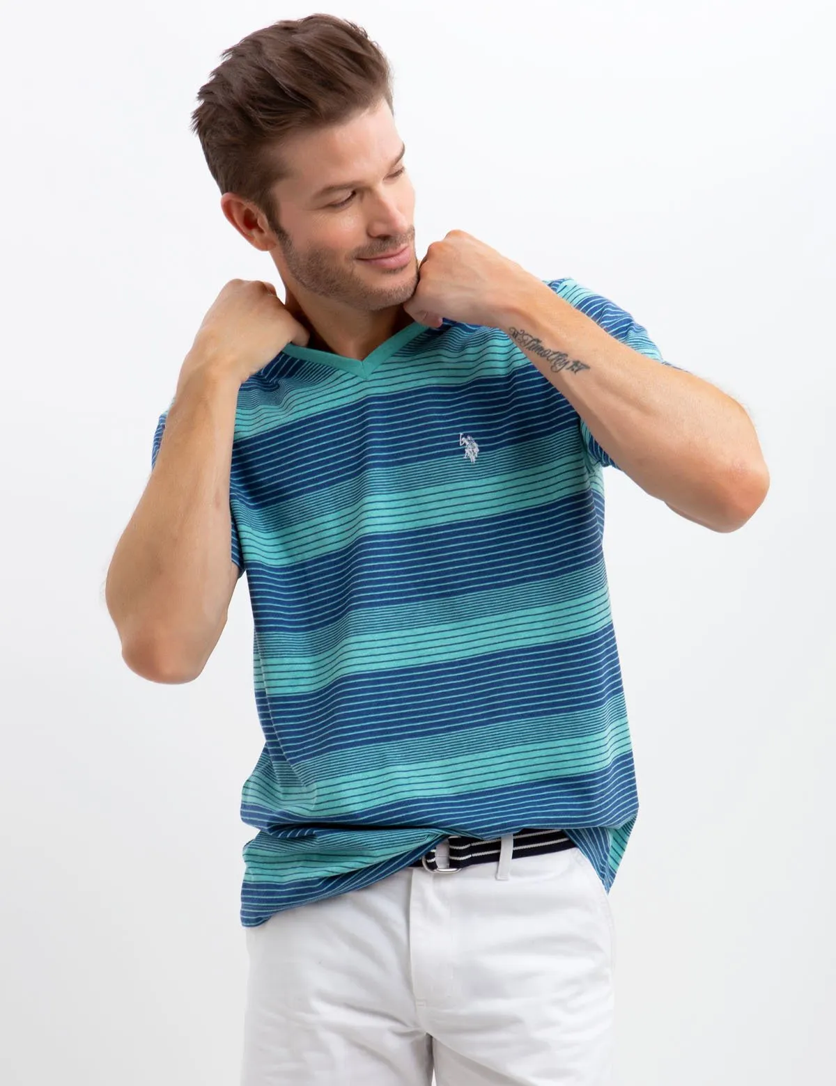 MULTI STRIPED T-SHIRT sold by U.S. Polo Assn. product image thumbnail 4