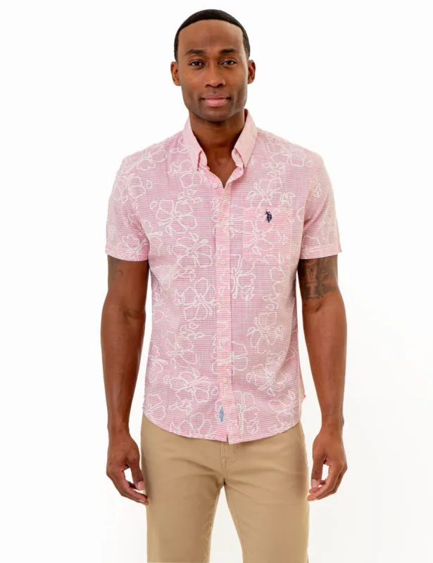 HIBISCUS SLUB POPLIN SHIRT WITH POCKET sold by U.S. Polo Assn.