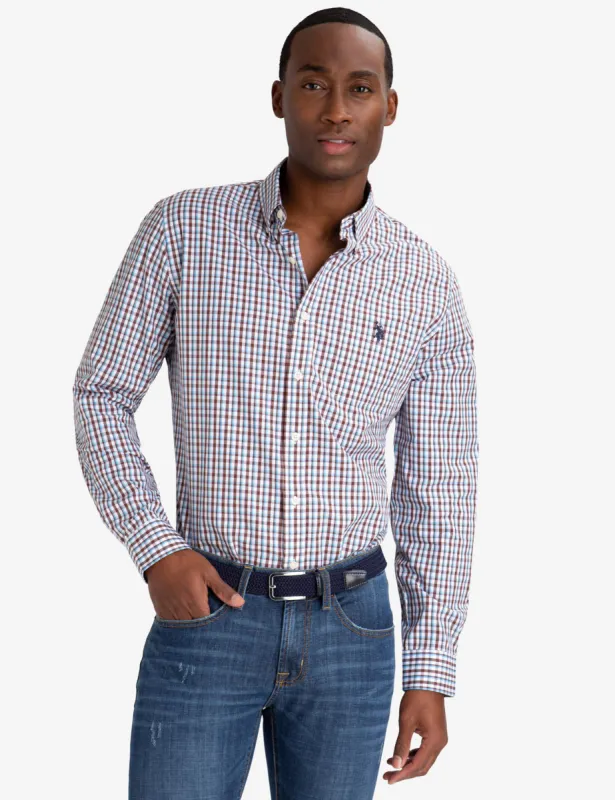 SMALL PLAID PEACHED POPLIN SHIRT sold by U.S. Polo Assn.