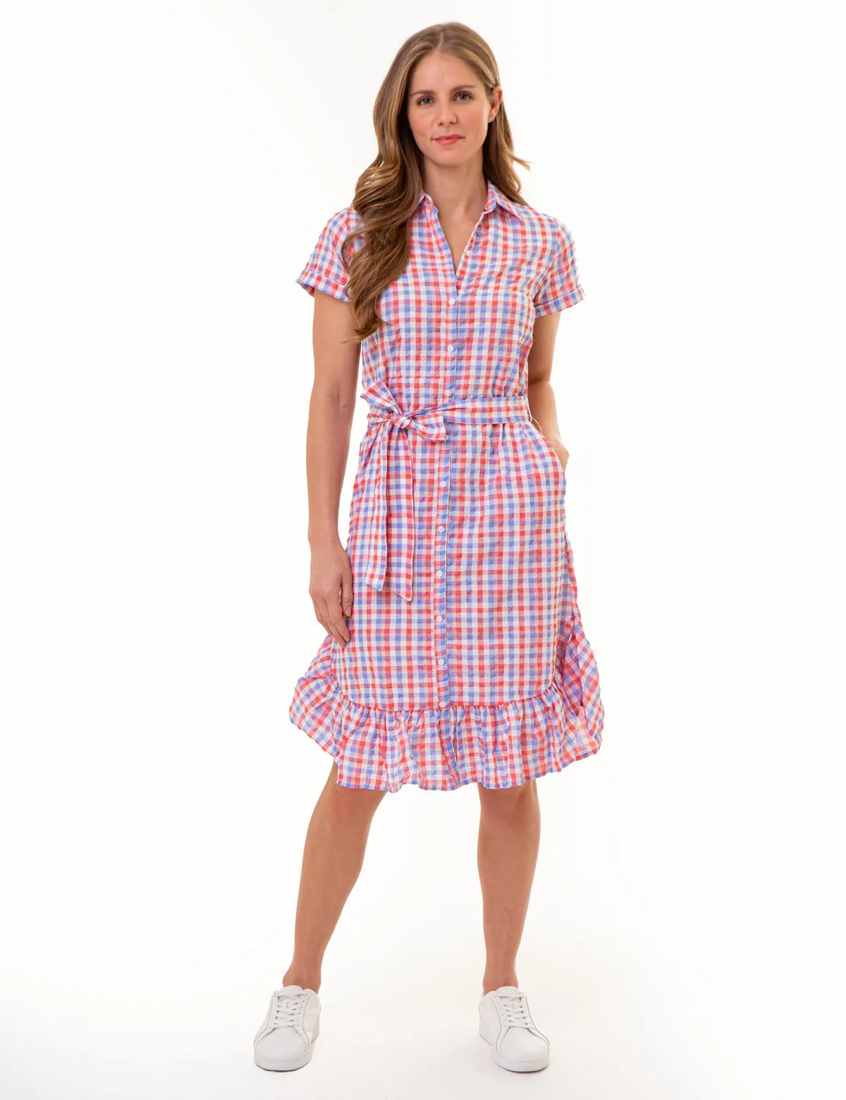 GINGHAM RUFFLE HEM DRESS sold by U.S. Polo Assn. product image thumbnail 4