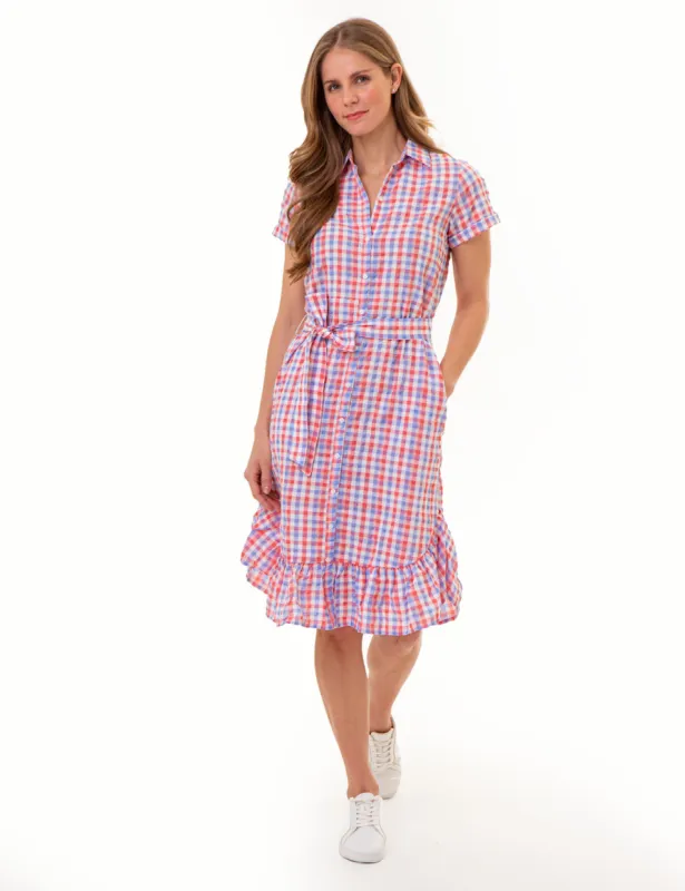 GINGHAM RUFFLE HEM DRESS sold by U.S. Polo Assn.