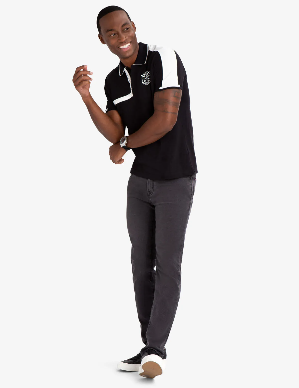 BLACK MALLET SLIM FIT ZIPPER POLO SHIRT sold by U.S. Polo Assn. product image thumbnail 2