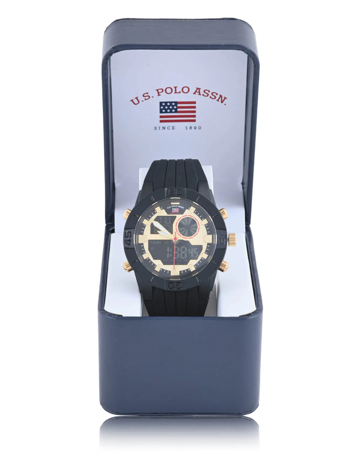 MEN'S BLACK STRAP WITH GOLD ACCENTS ANA DIGI WATCH sold by U.S. Polo Assn. product image thumbnail 4