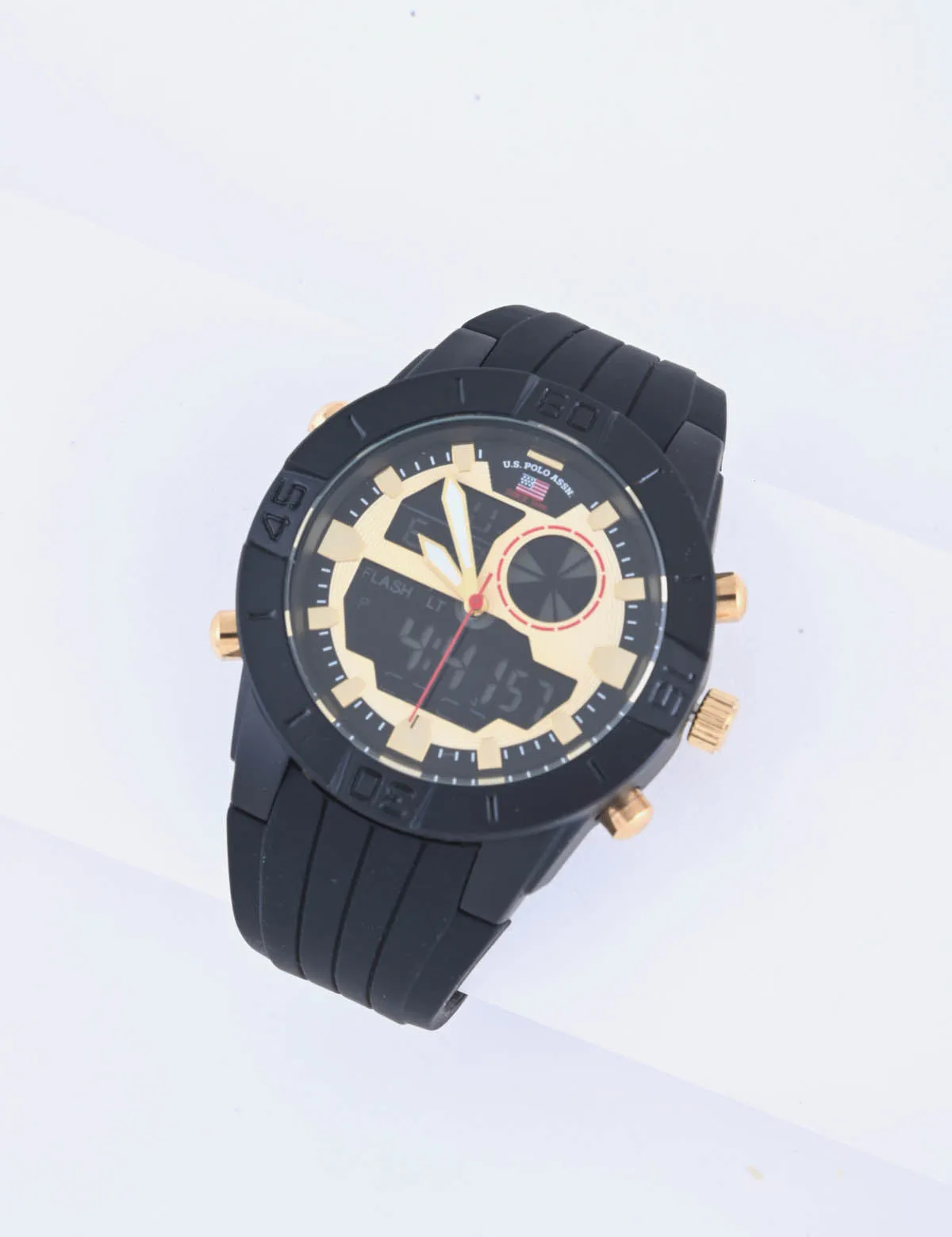 MEN'S BLACK STRAP WITH GOLD ACCENTS ANA DIGI WATCH sold by U.S. Polo Assn. product image thumbnail 3