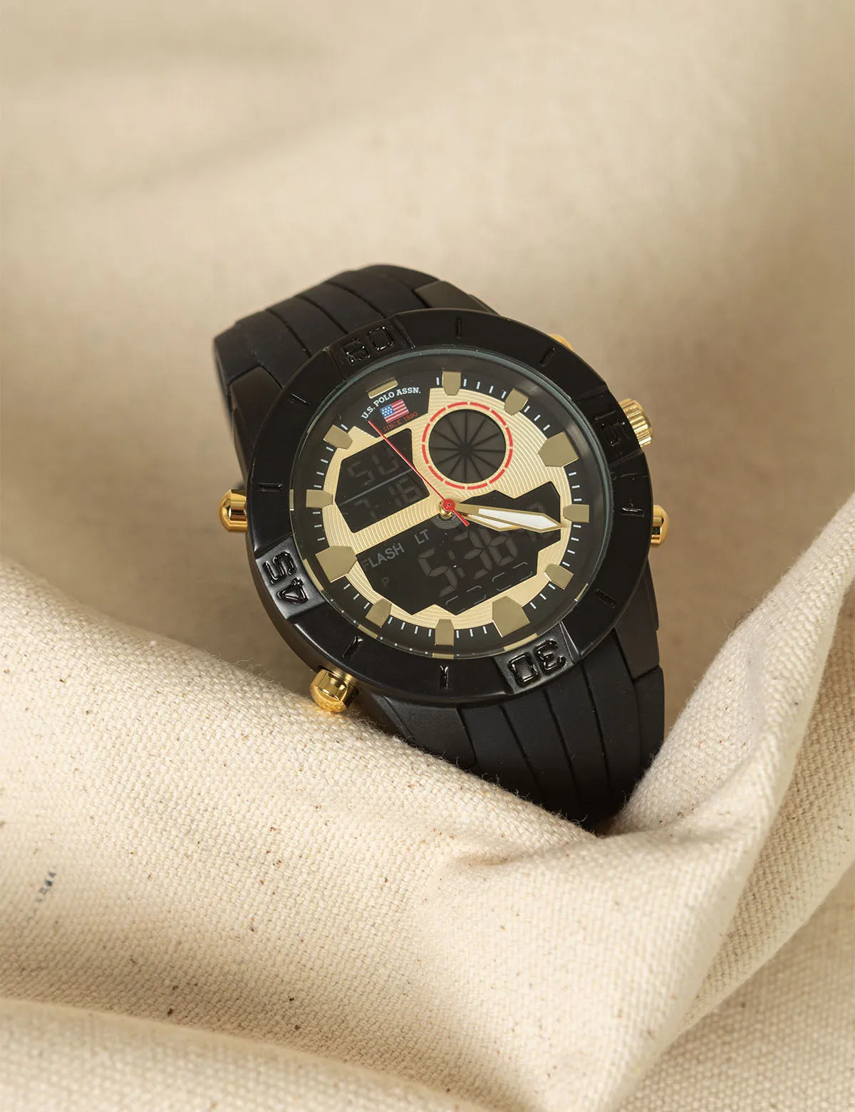 MEN'S BLACK STRAP WITH GOLD ACCENTS ANA DIGI WATCH sold by U.S. Polo Assn. product image thumbnail 2