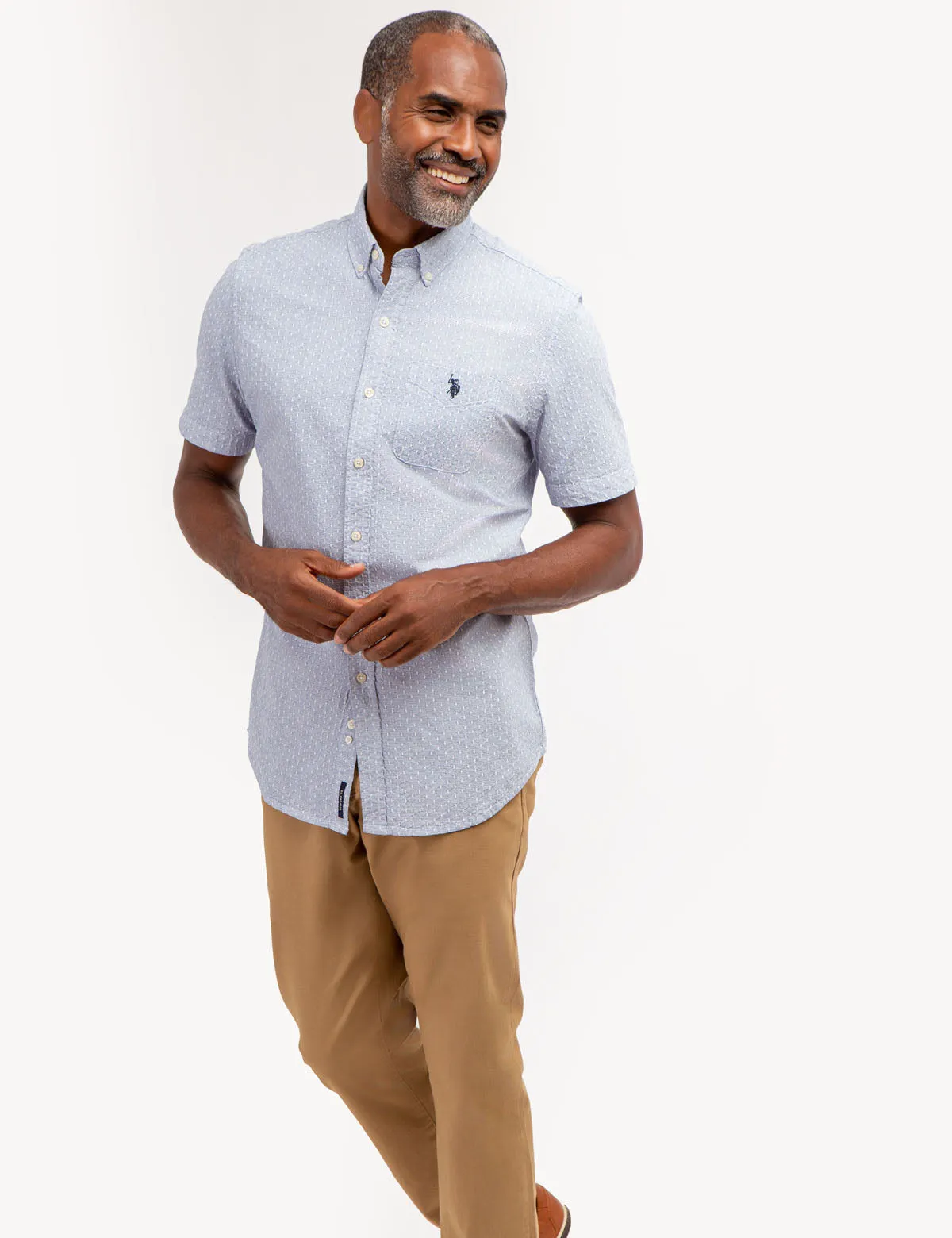 YARN DYE DOBBY PATTERN SHORT SLEEVE SHIRT sold by U.S. Polo Assn. product image thumbnail 3