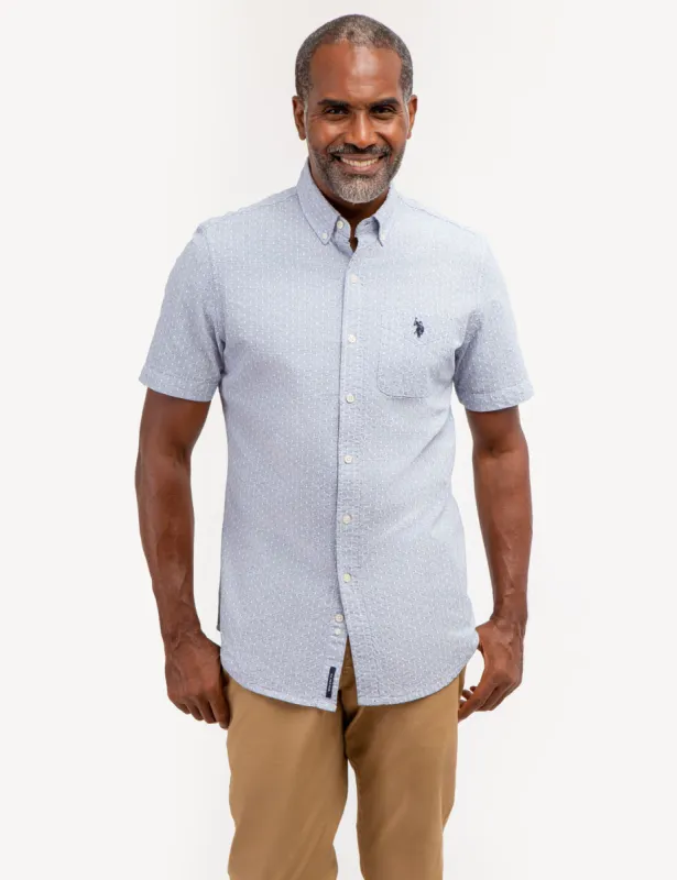 YARN DYE DOBBY PATTERN SHORT SLEEVE SHIRT sold by U.S. Polo Assn.