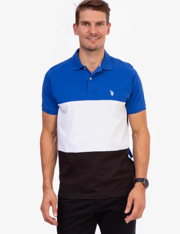 TRI COLORBLOCK JERSEY POLO SHIRT sold by U.S. Polo Assn.