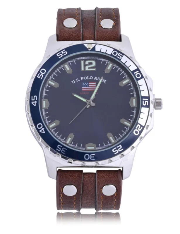 MEN'S CLASSIC BROWN STRAP ANALOG WATCH sold by U.S. Polo Assn.