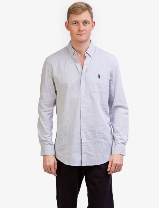 LONG SLEEVE HEATHER WOVEN SHIRT sold by U.S. Polo Assn.