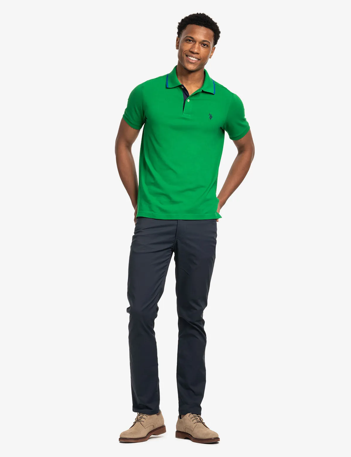 SLIM FIT STRETCH SOLID PIQUE POLO SHIRT sold by U.S. Polo Assn. product image thumbnail 2