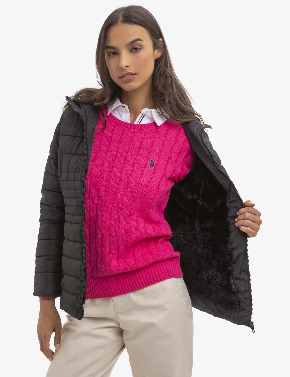 COZY QUILTED HOODED PUFFER JACKET sold by U.S. Polo Assn. product image thumbnail 4