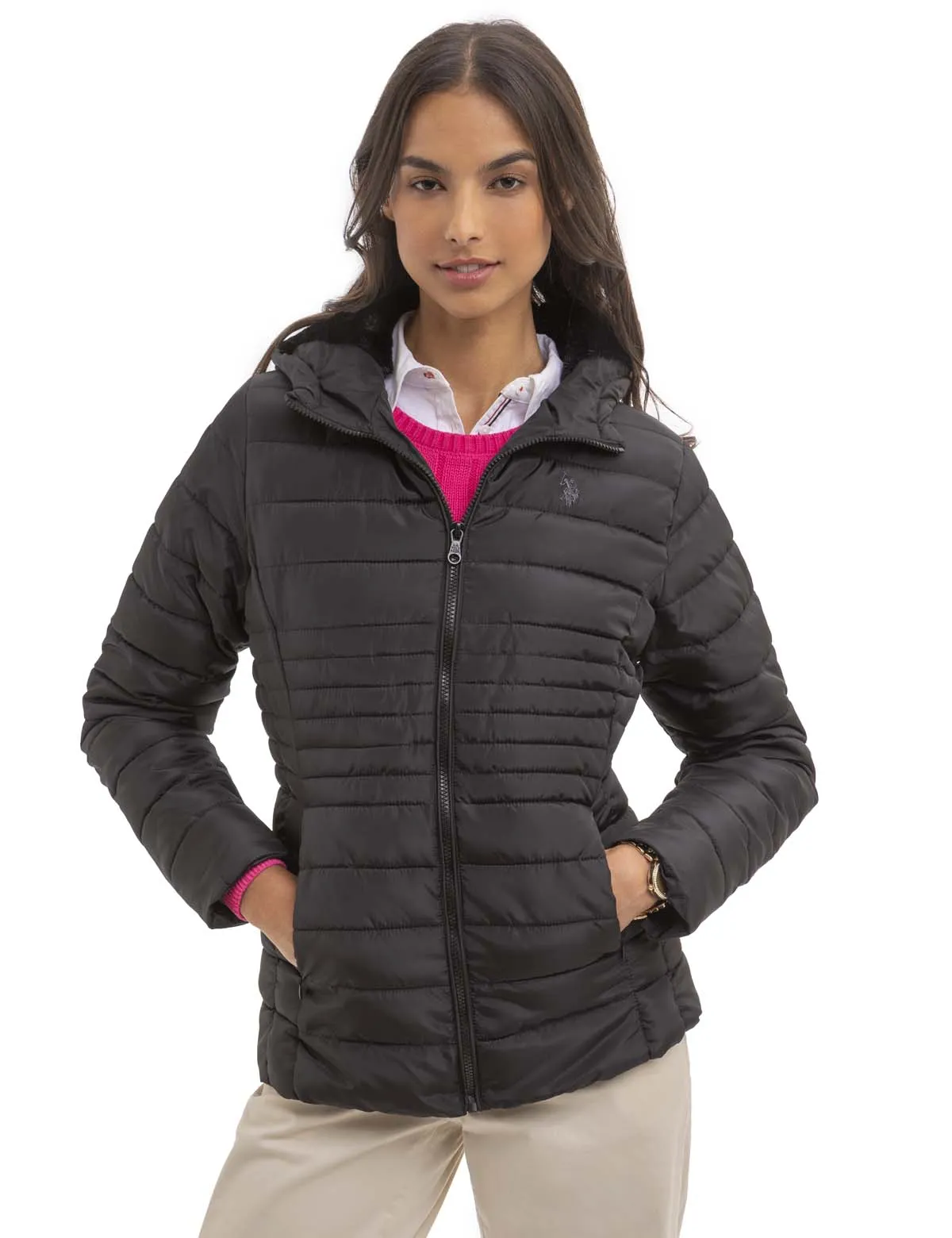 COZY QUILTED HOODED PUFFER JACKET sold by U.S. Polo Assn.