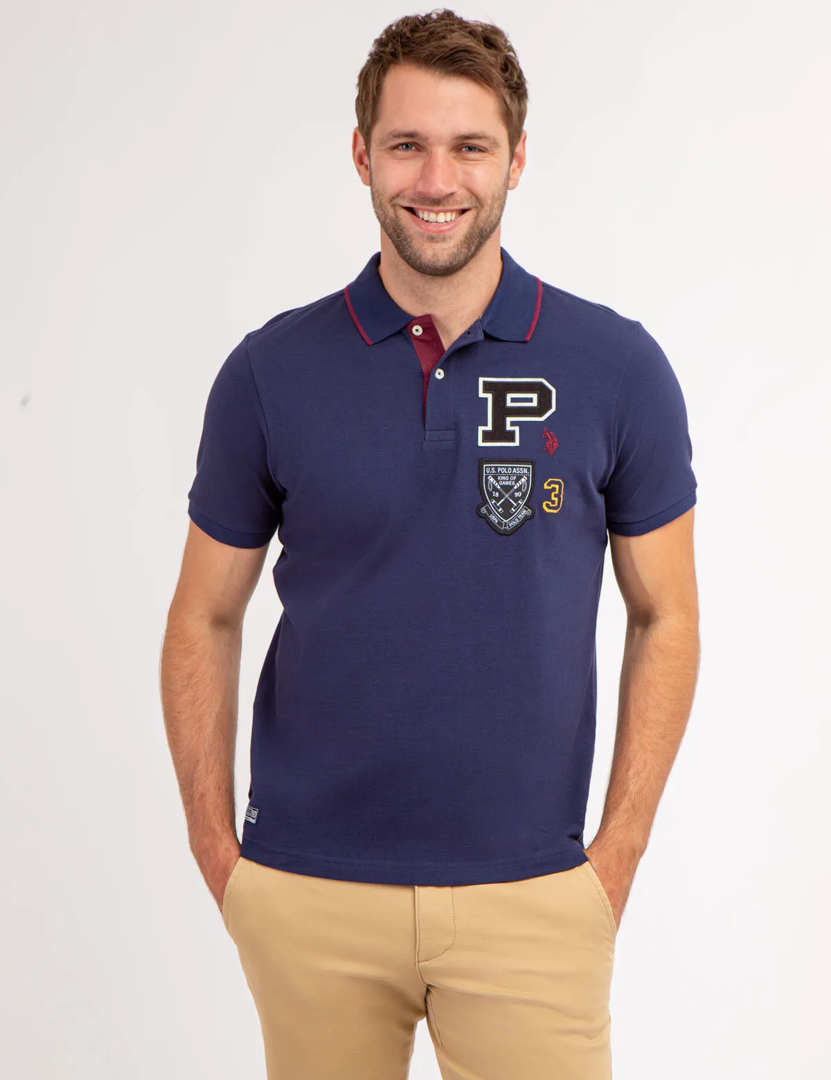 MULTI PATCH PIQUE POLO SHIRT sold by U.S. Polo Assn.