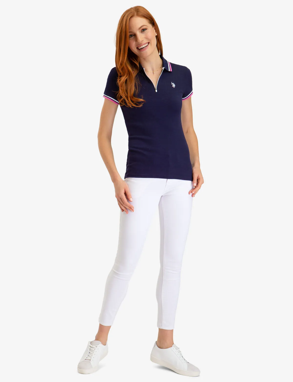ZIP UP RIB POLO SHIRT sold by U.S. Polo Assn. product image thumbnail 2
