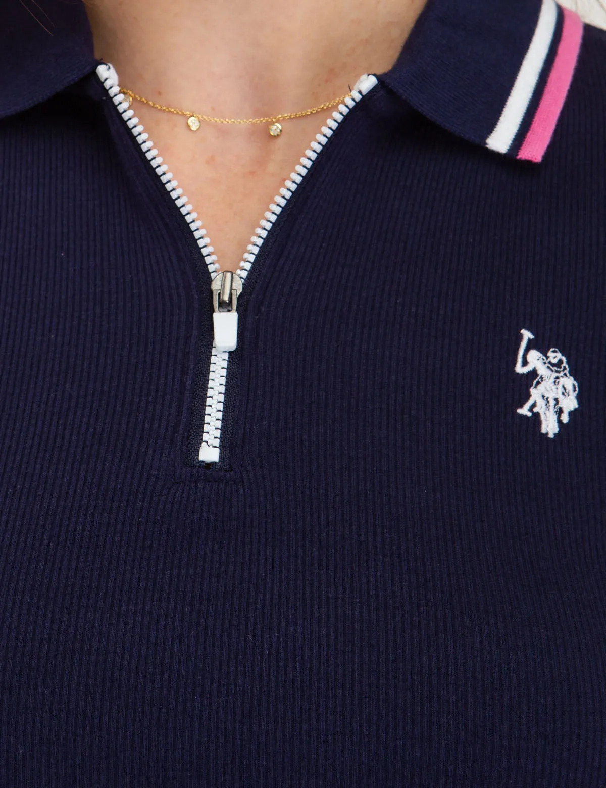 ZIP UP RIB POLO SHIRT sold by U.S. Polo Assn. product image thumbnail 3