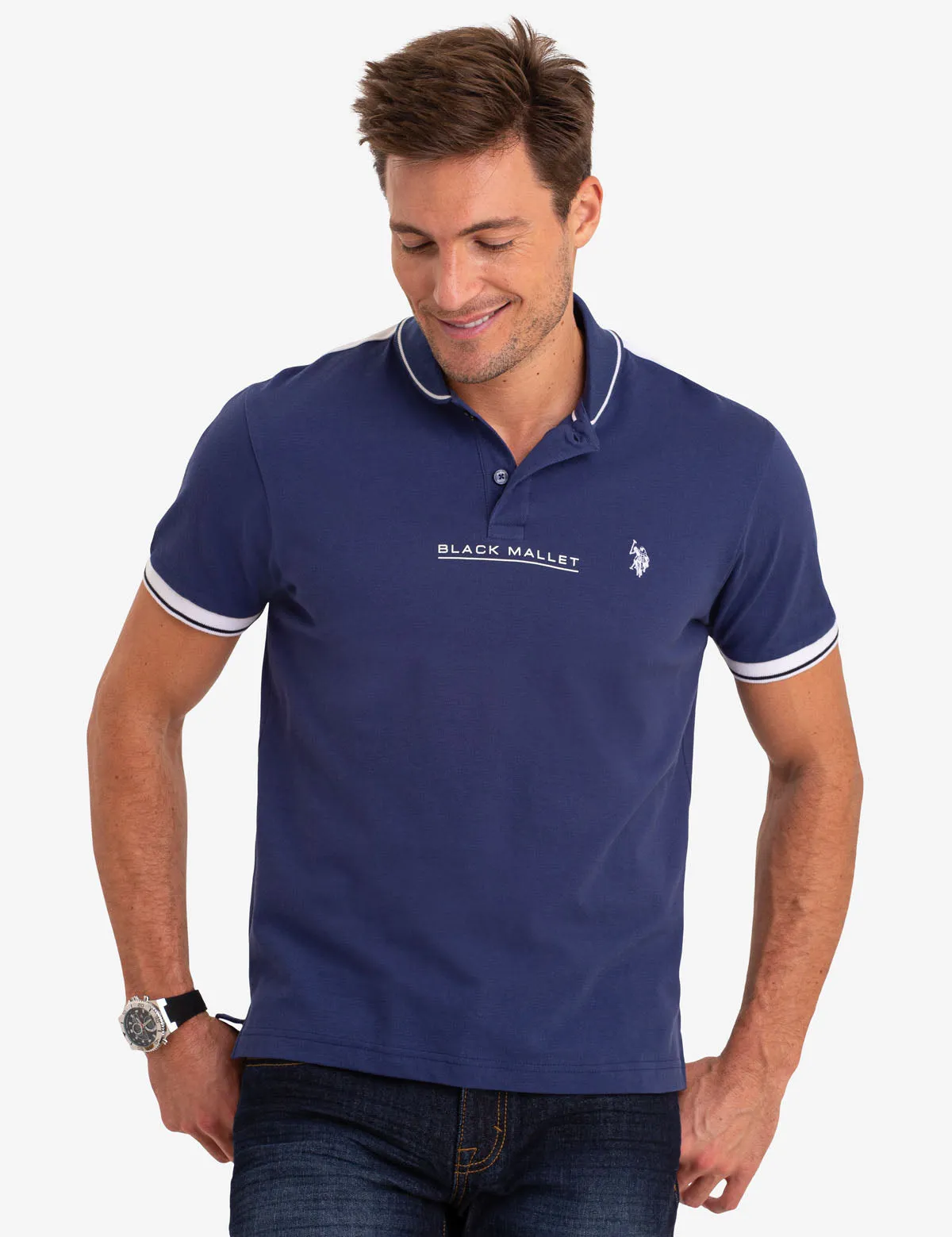 BLACK MALLET SHAWL COLLAR POLO SHIRT sold by U.S. Polo Assn. product image thumbnail 5