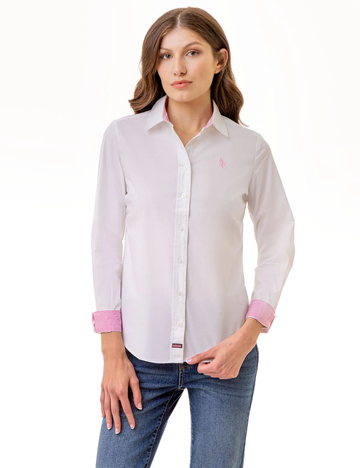 SOLID STRETCH POPLIN SHIRT sold by U.S. Polo Assn.