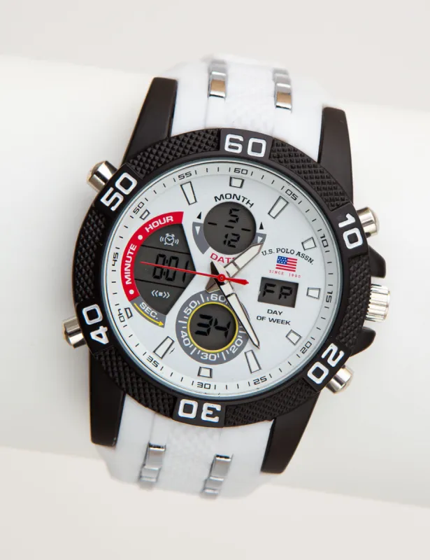 MEN'S WHITE ANA DIGI SPORT WATCH sold by U.S. Polo Assn.