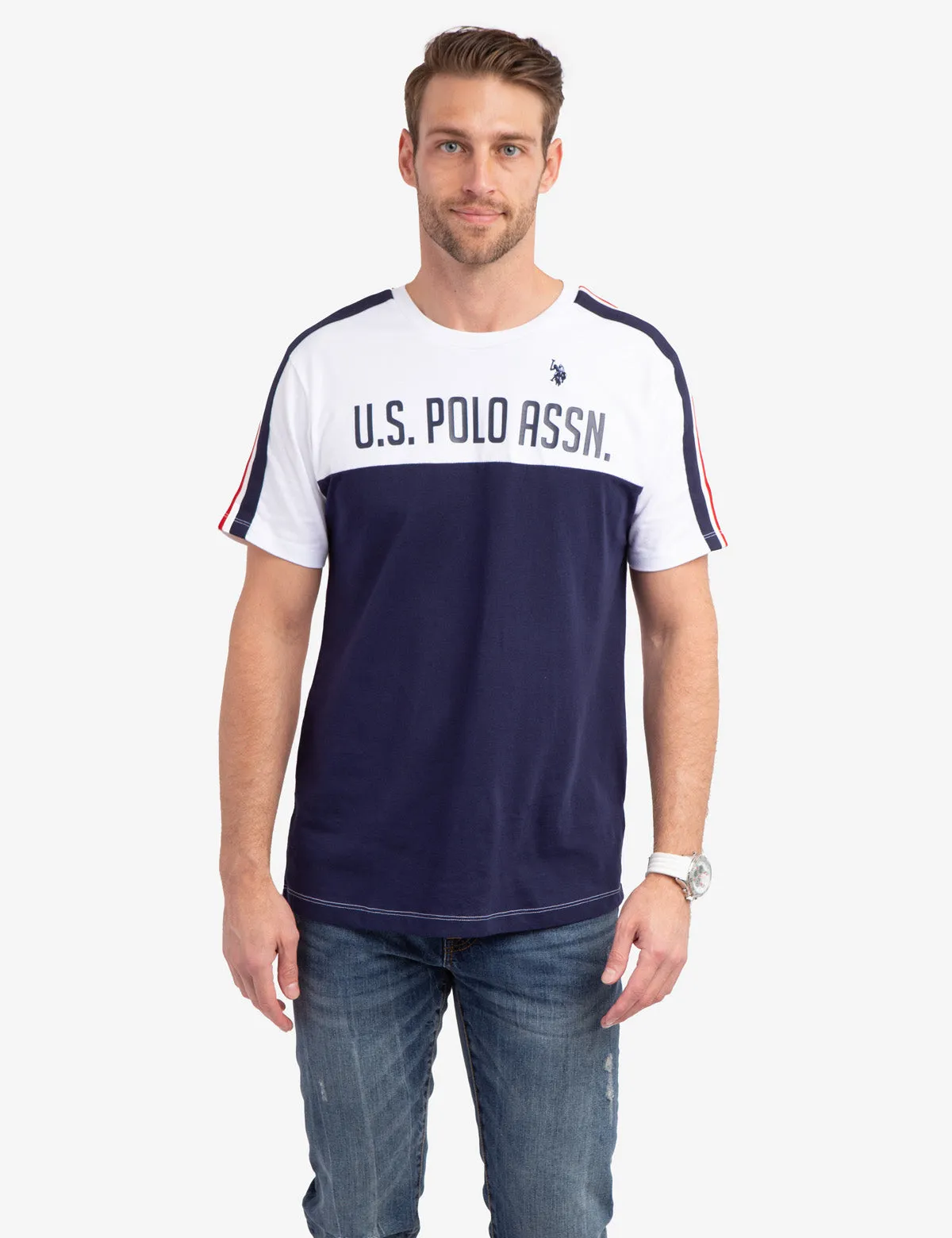 SIGNATURE TRICOT STRIPE COLORBLOCK T-SHIRT sold by U.S. Polo Assn. product image thumbnail 2