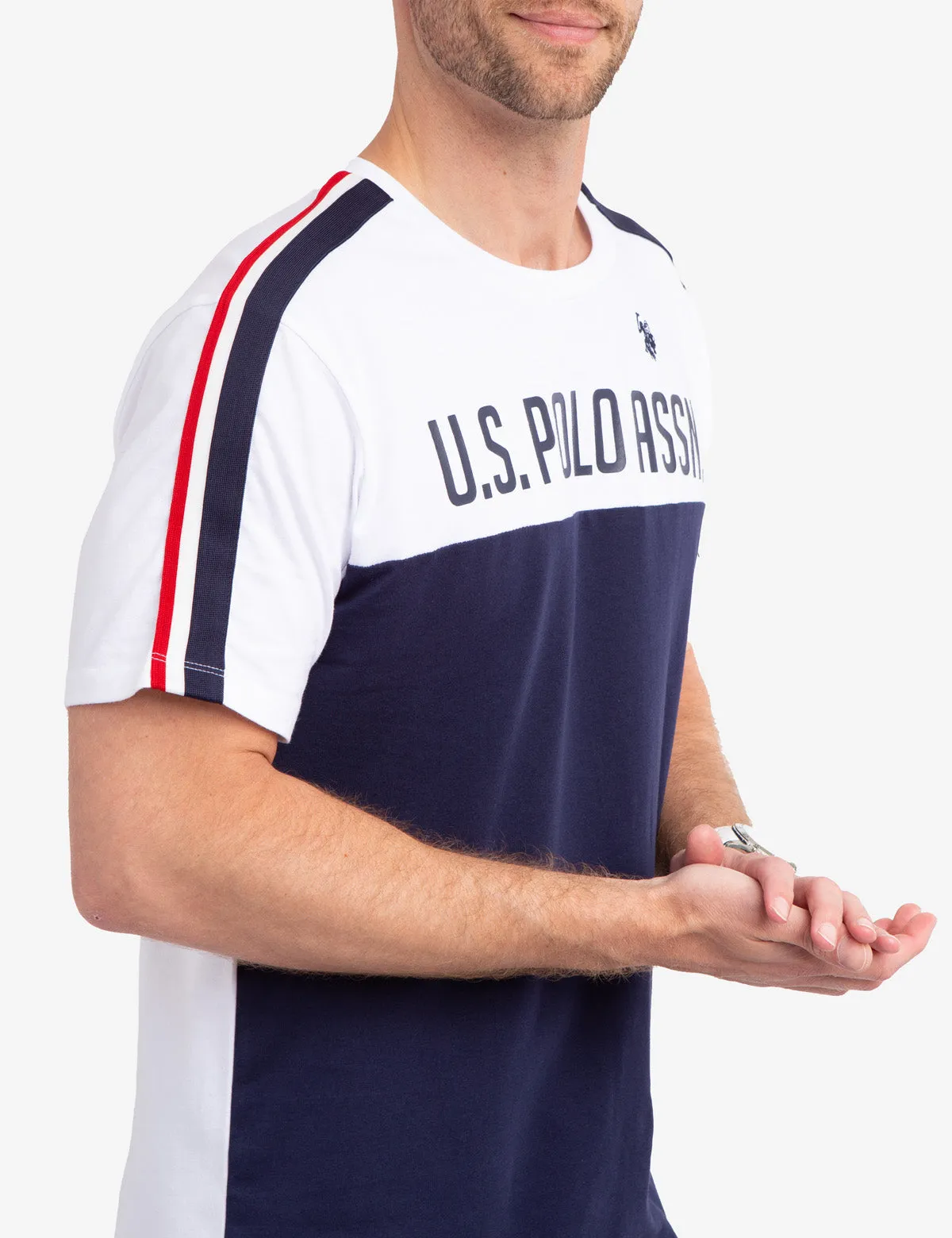 SIGNATURE TRICOT STRIPE COLORBLOCK T-SHIRT sold by U.S. Polo Assn. product image thumbnail 3