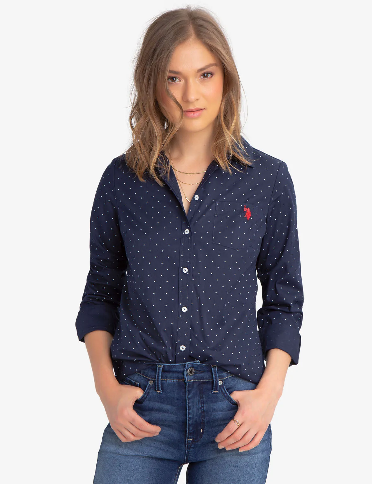 DOT STRETCH POPLIN SHIRT sold by U.S. Polo Assn. product image thumbnail 5