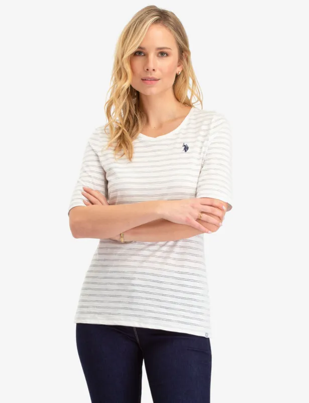 METALLIC LUREX STRIPED TOP sold by U.S. Polo Assn.
