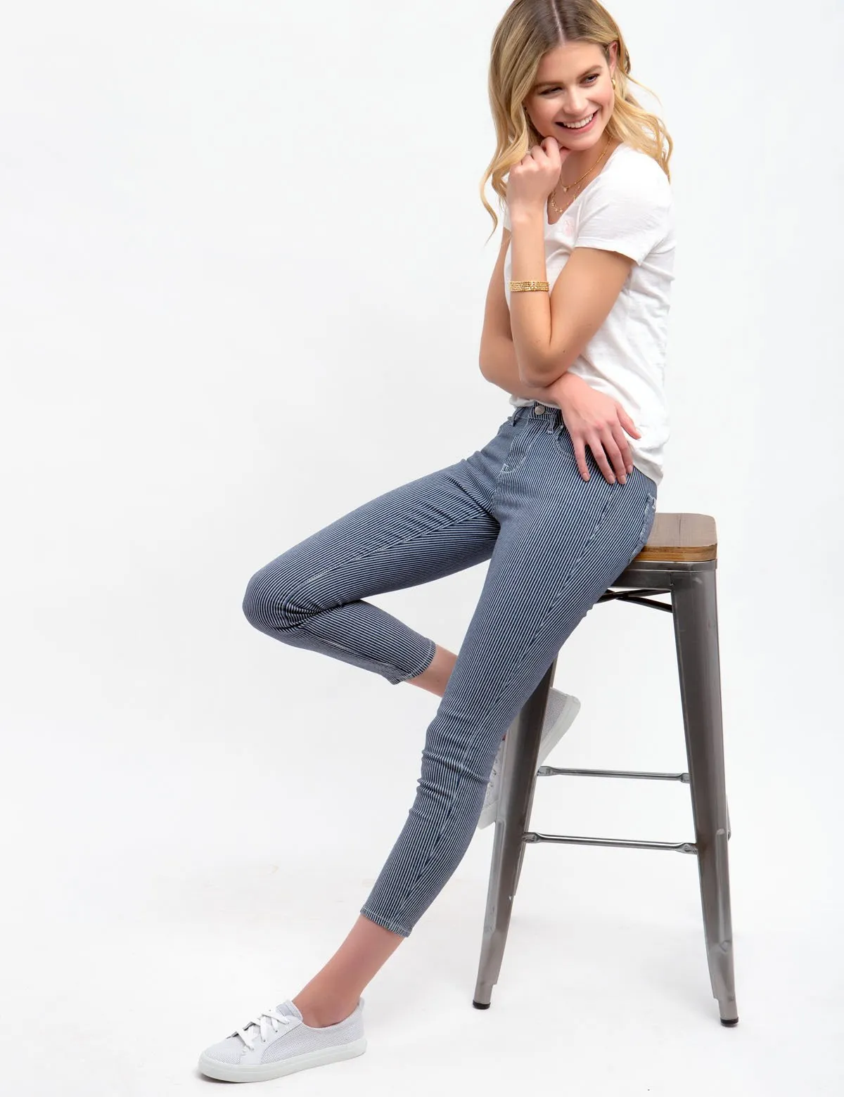 STRIPED SUPER SKINNY JEANS sold by U.S. Polo Assn. product image thumbnail 2