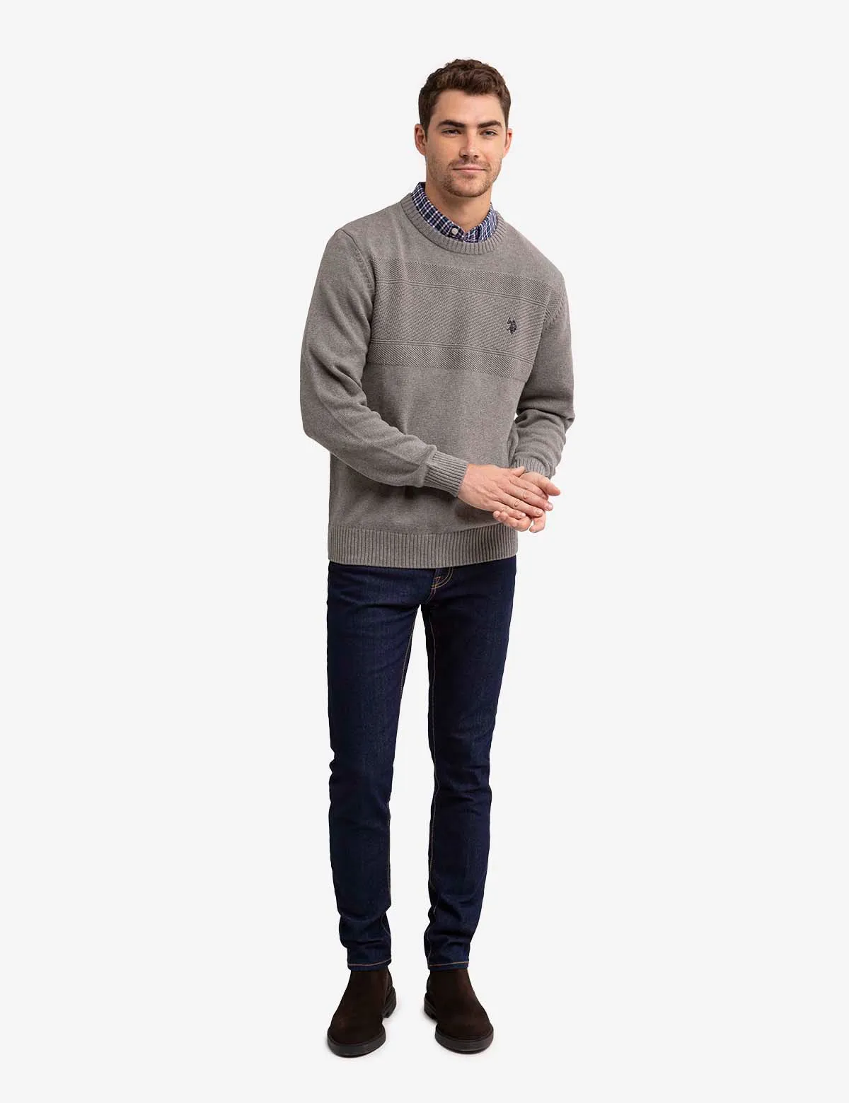 TEXTURED CREW NECK SWEATER sold by U.S. Polo Assn. product image thumbnail 4