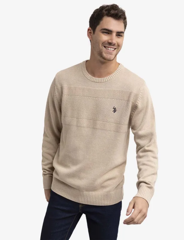 TEXTURED CREW NECK SWEATER sold by U.S. Polo Assn.