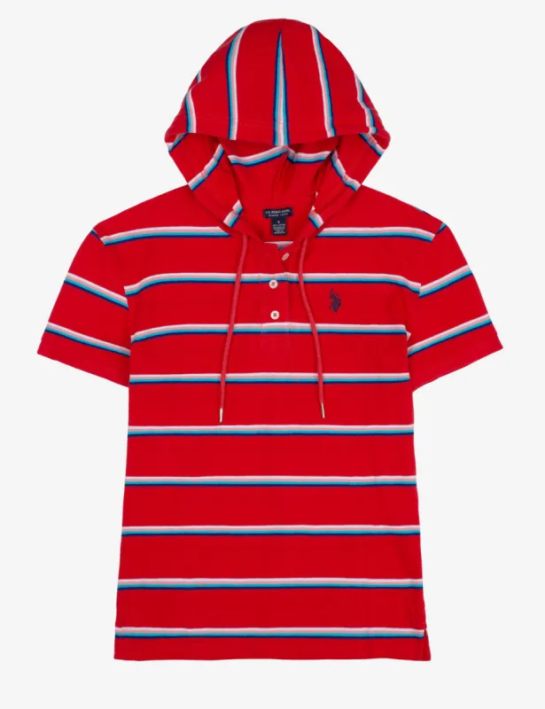 STRIPED SHORT SLEEVE HOODIE sold by U.S. Polo Assn.