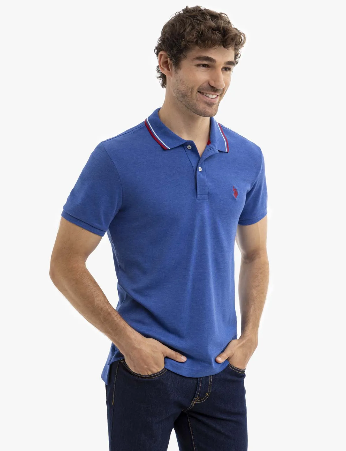 SLIM FIT SOLID INTERLOCK POLO SHIRT sold by U.S. Polo Assn.