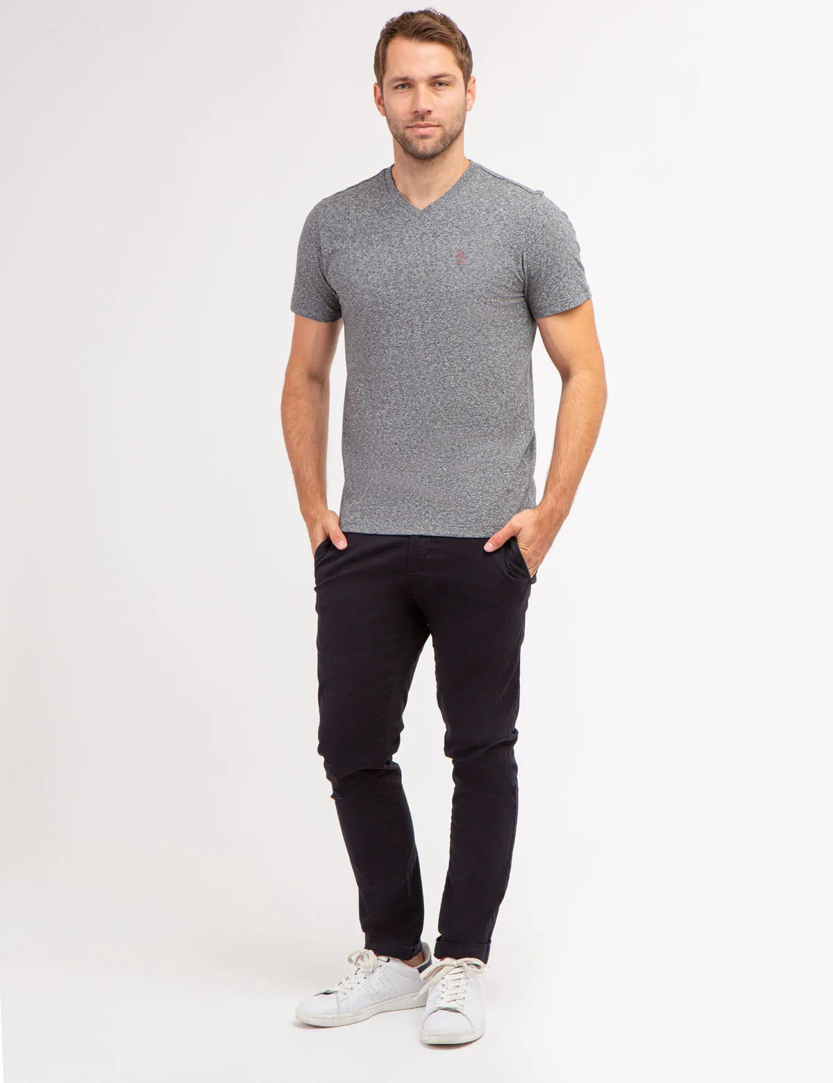 TWISTED YARN V-NECK T-SHIRT sold by U.S. Polo Assn. product image thumbnail 3