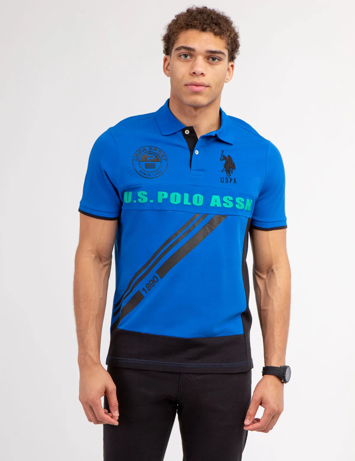 DIAGONAL GRAPHIC PIECED PIQUE POLO SHIRT sold by U.S. Polo Assn. product image thumbnail 5