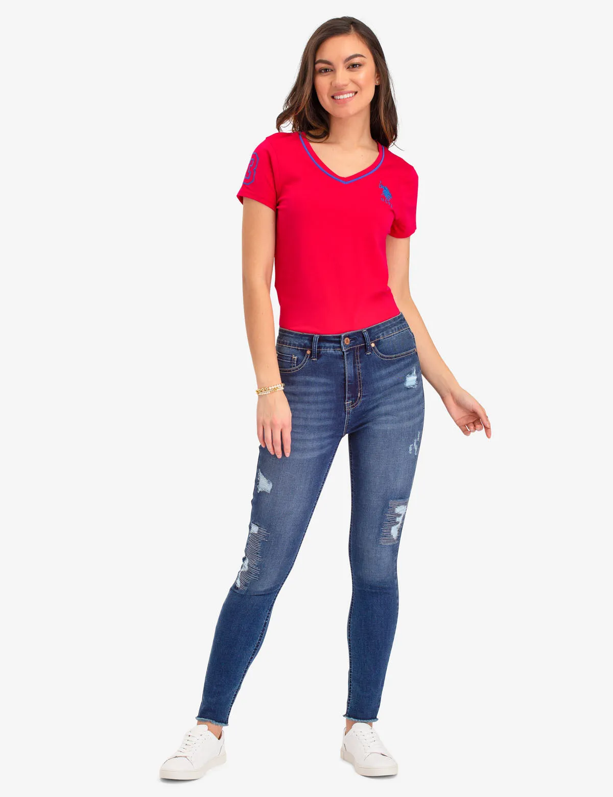 NEON V-NECK T-SHIRT sold by U.S. Polo Assn. product image thumbnail 2