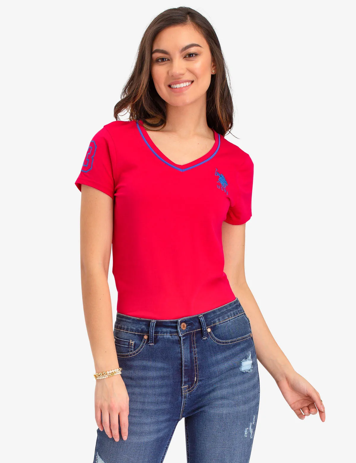 NEON V-NECK T-SHIRT sold by U.S. Polo Assn.