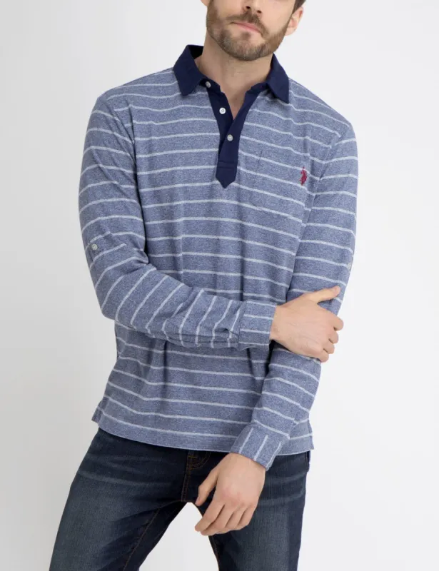 STRIPE COLLARED SHIRT WITH ROLL UP SLEEVES sold by U.S. Polo Assn.