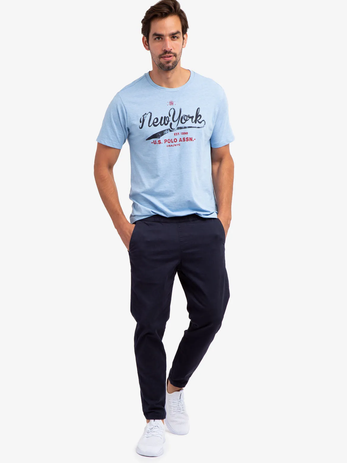 NEW YORK SCRIPT PRINT JERSEY T-SHIRT sold by U.S. Polo Assn. product image thumbnail 2
