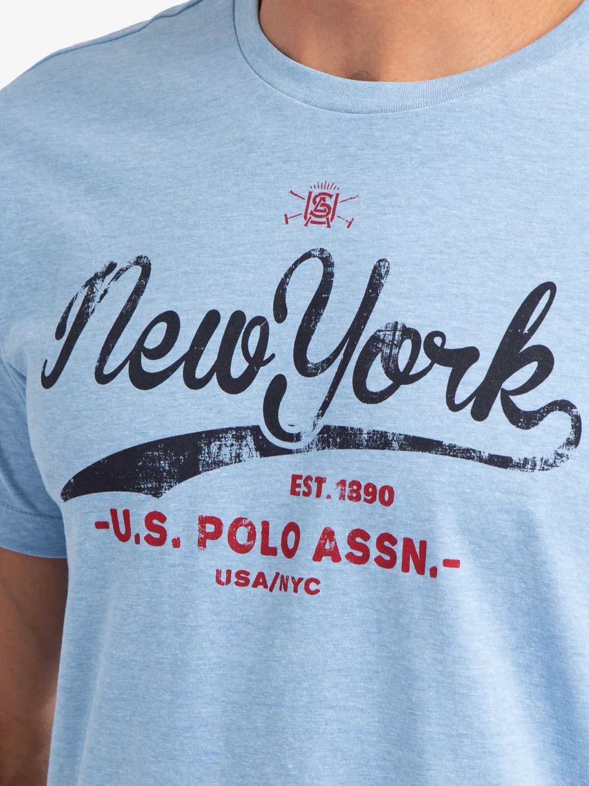 NEW YORK SCRIPT PRINT JERSEY T-SHIRT sold by U.S. Polo Assn. product image thumbnail 3