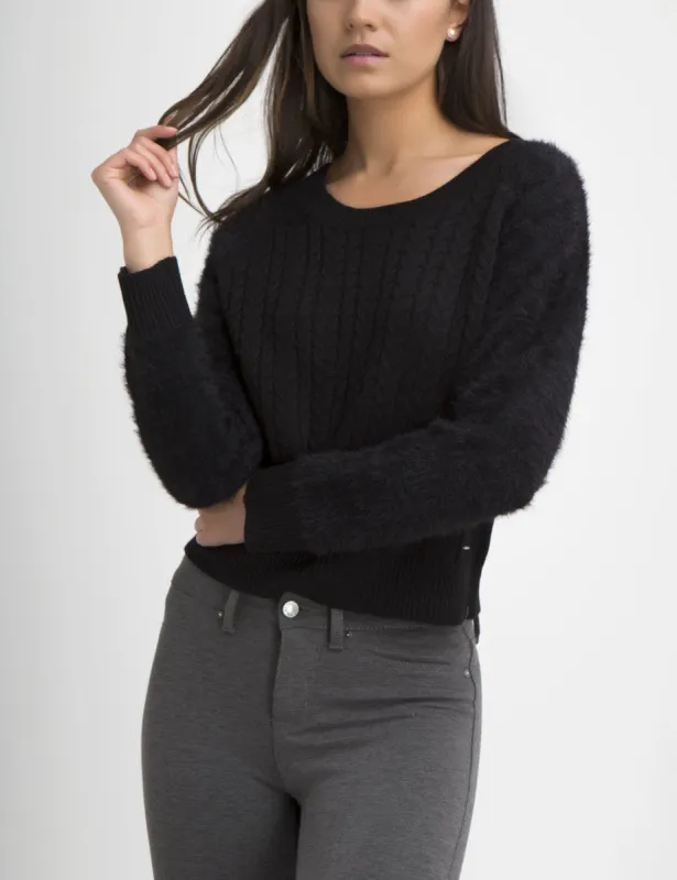 FUZZY MIXED STITCH SWEATER sold by U.S. Polo Assn.