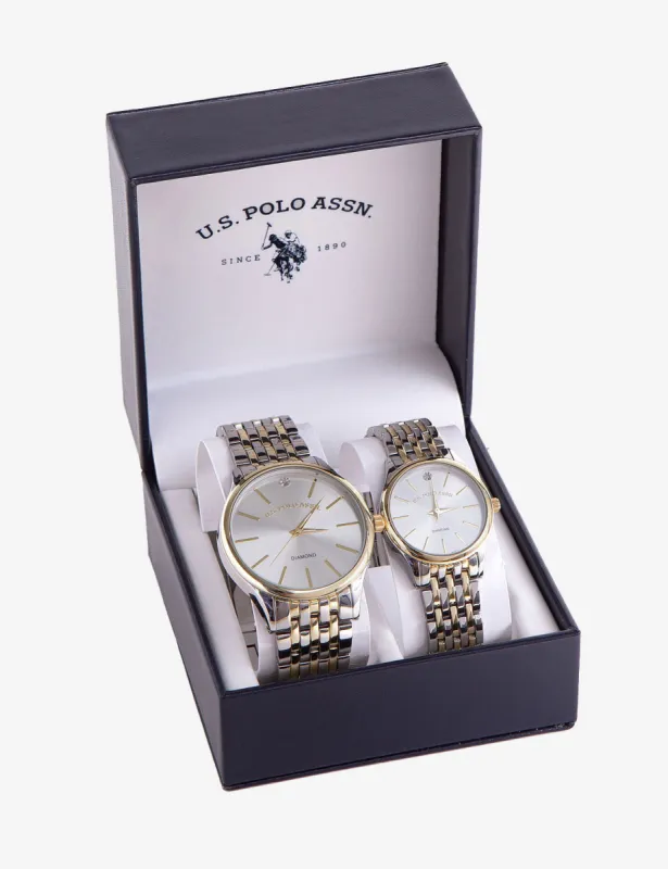 HIS AND HERS DIAMOND MARKER WATCH SET sold by U.S. Polo Assn.