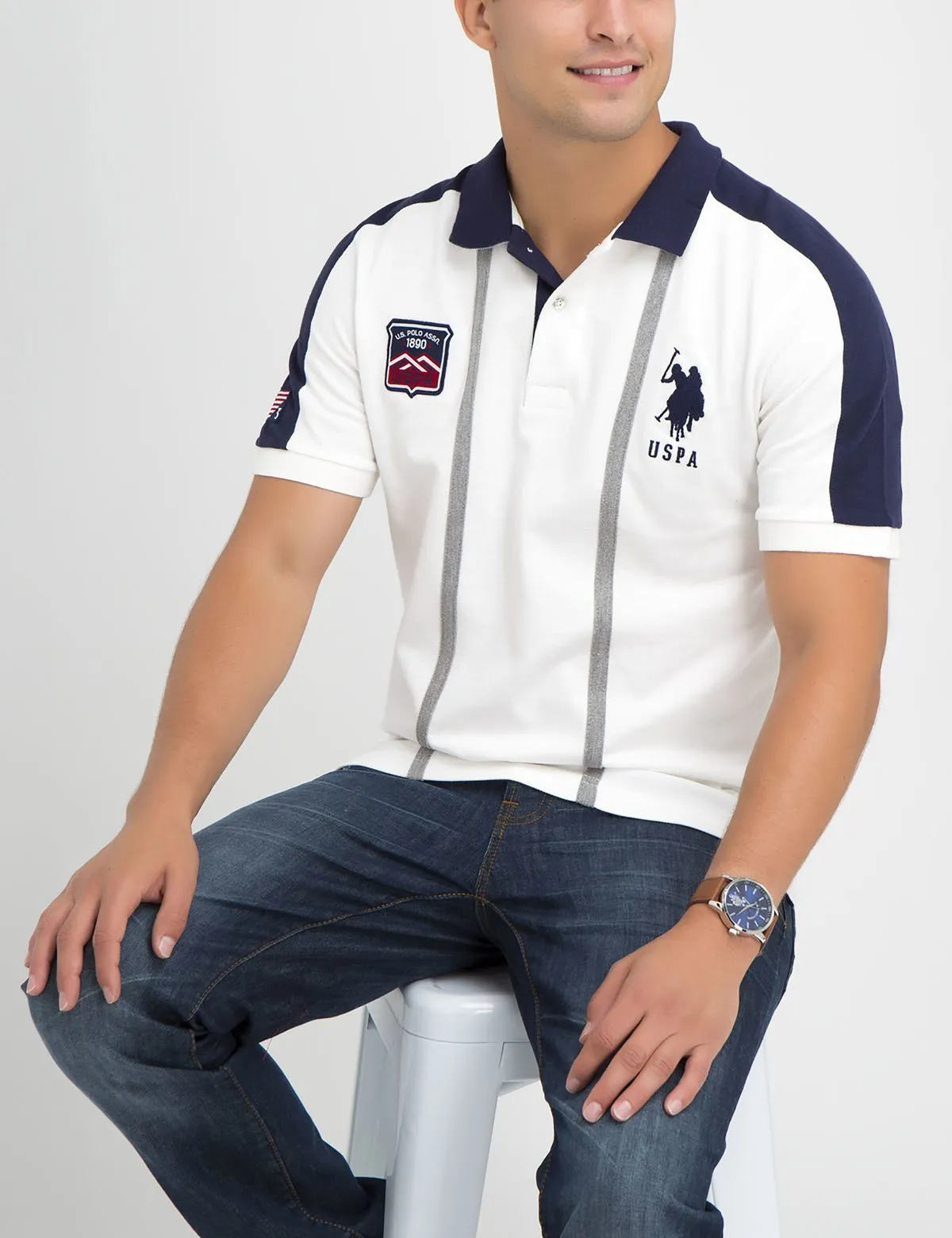 PATCHED USA VERTICAL POLO SHIRT sold by U.S. Polo Assn. product image thumbnail 5