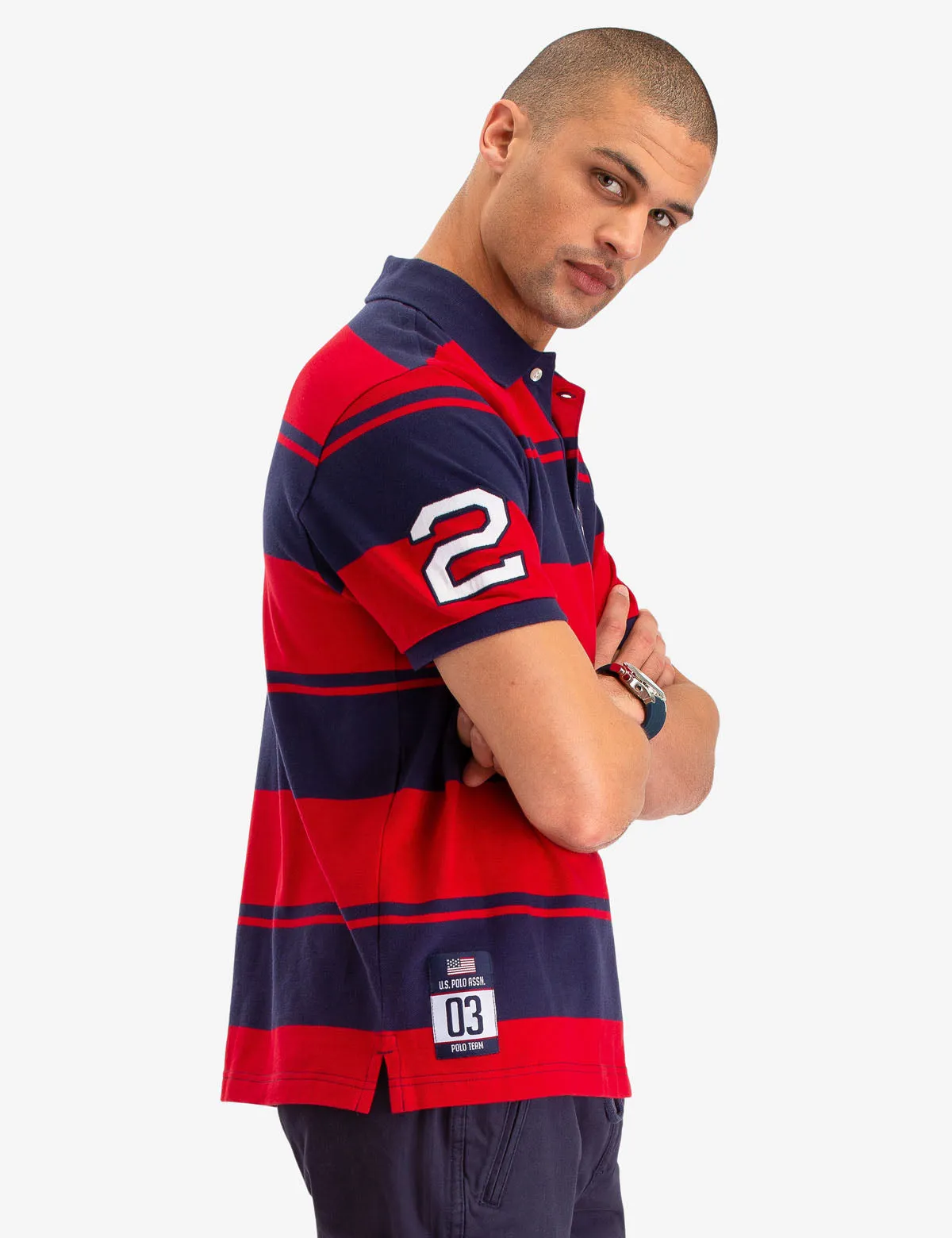 USPA VERITCAL RUGBY STRIPE POLO SHIRT sold by U.S. Polo Assn. product image thumbnail 3