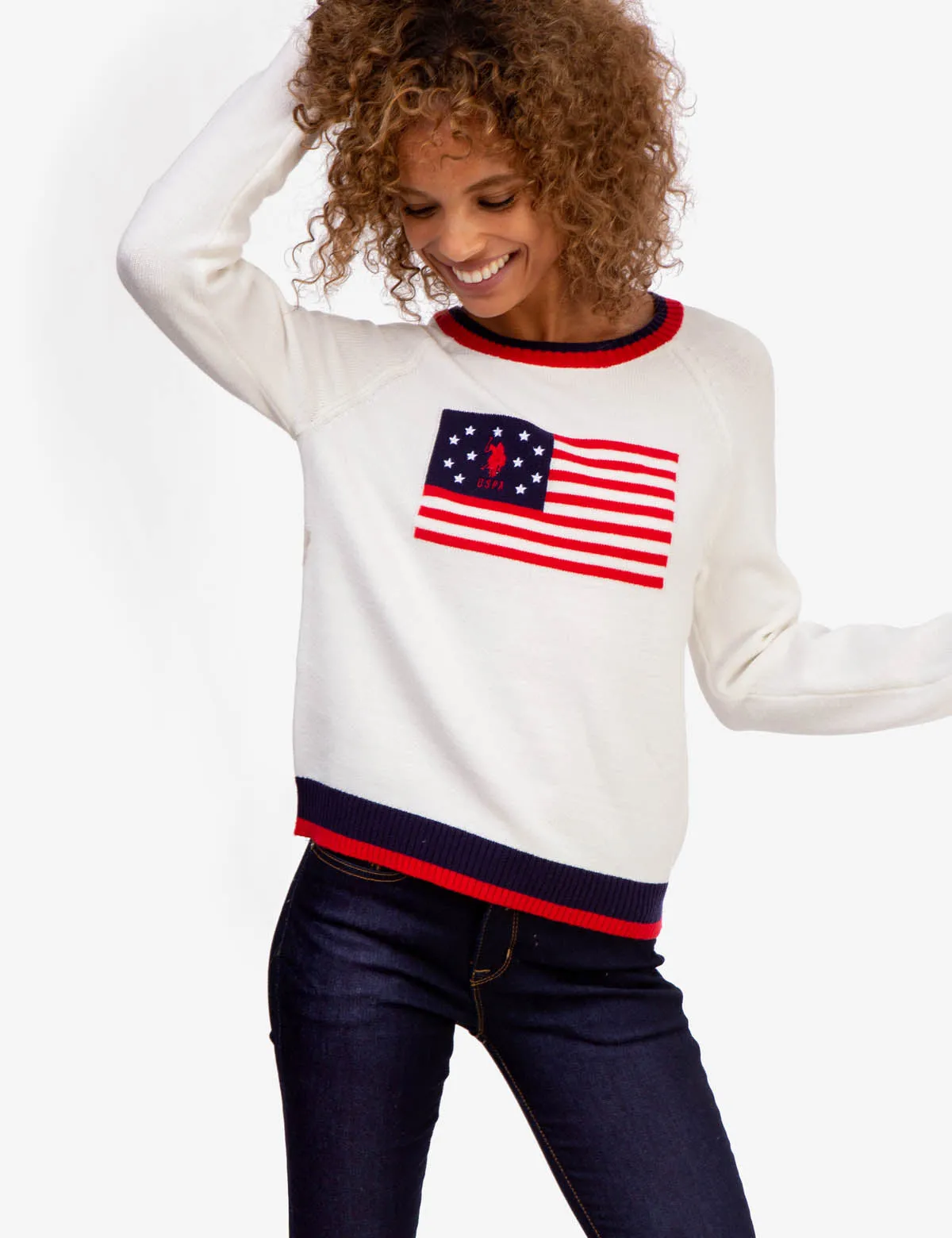 FLAG CREW NECK SWEATER sold by U.S. Polo Assn.
