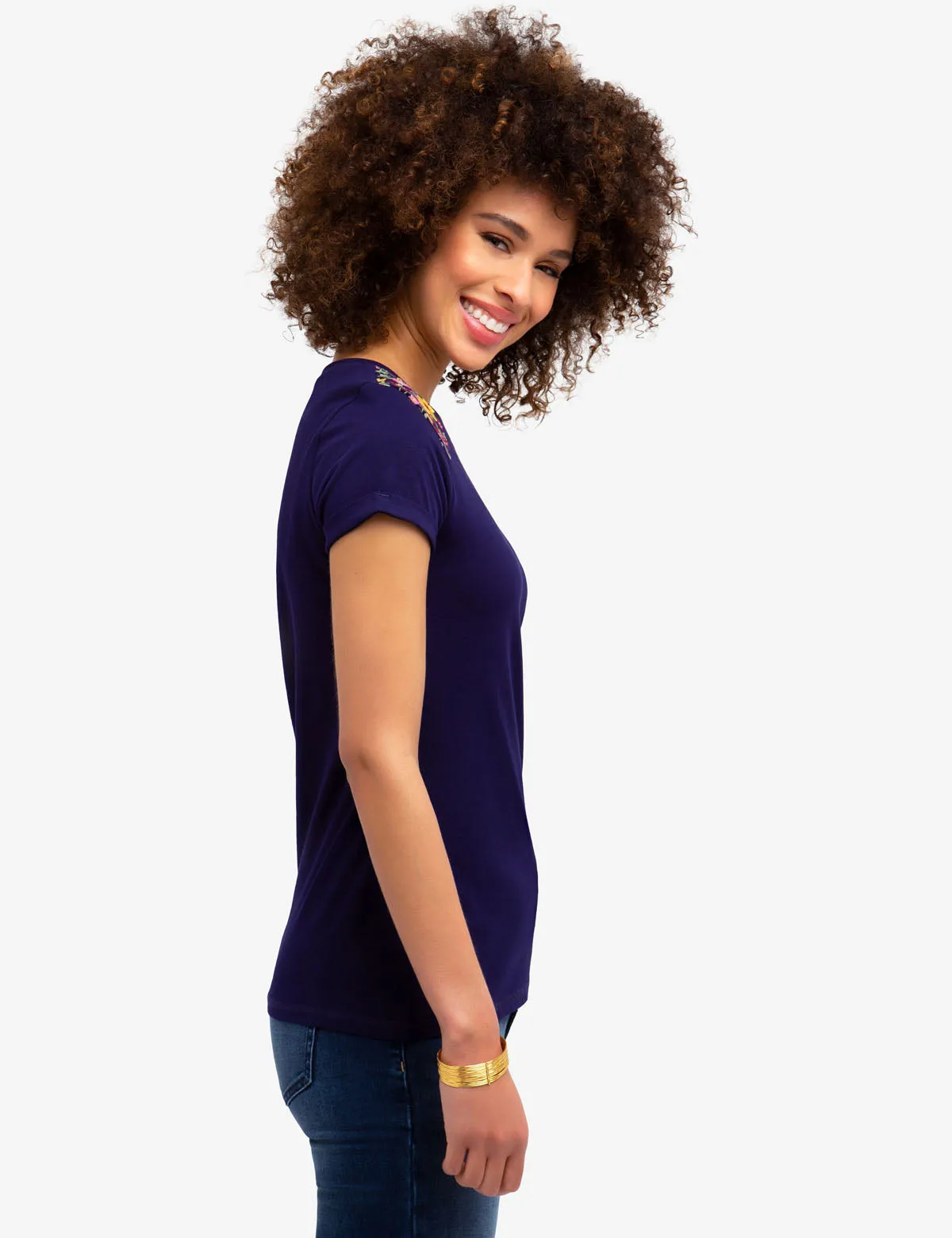 FLORAL EMBROIDERED T-SHIRT sold by U.S. Polo Assn. product image thumbnail 3