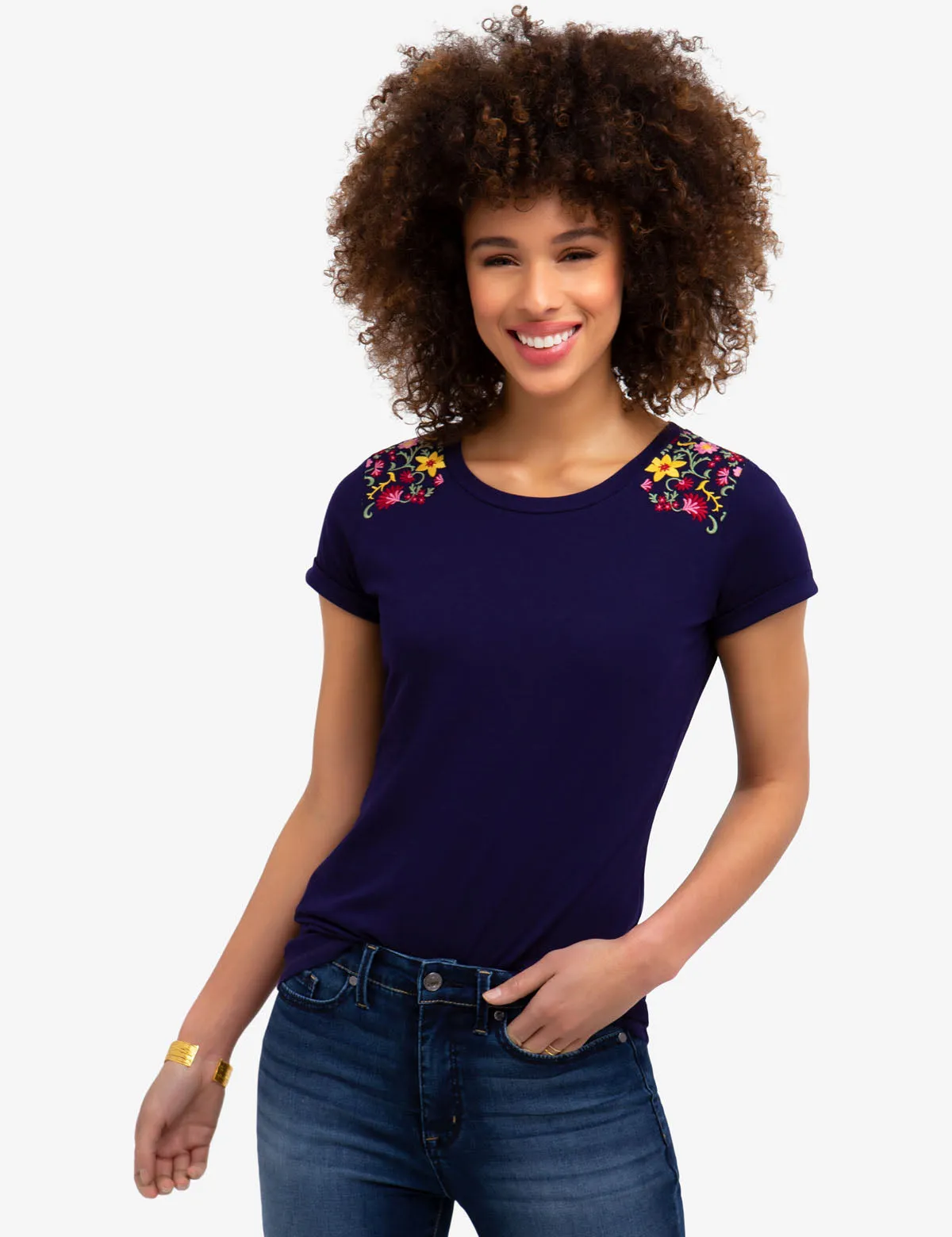 FLORAL EMBROIDERED T-SHIRT sold by U.S. Polo Assn.