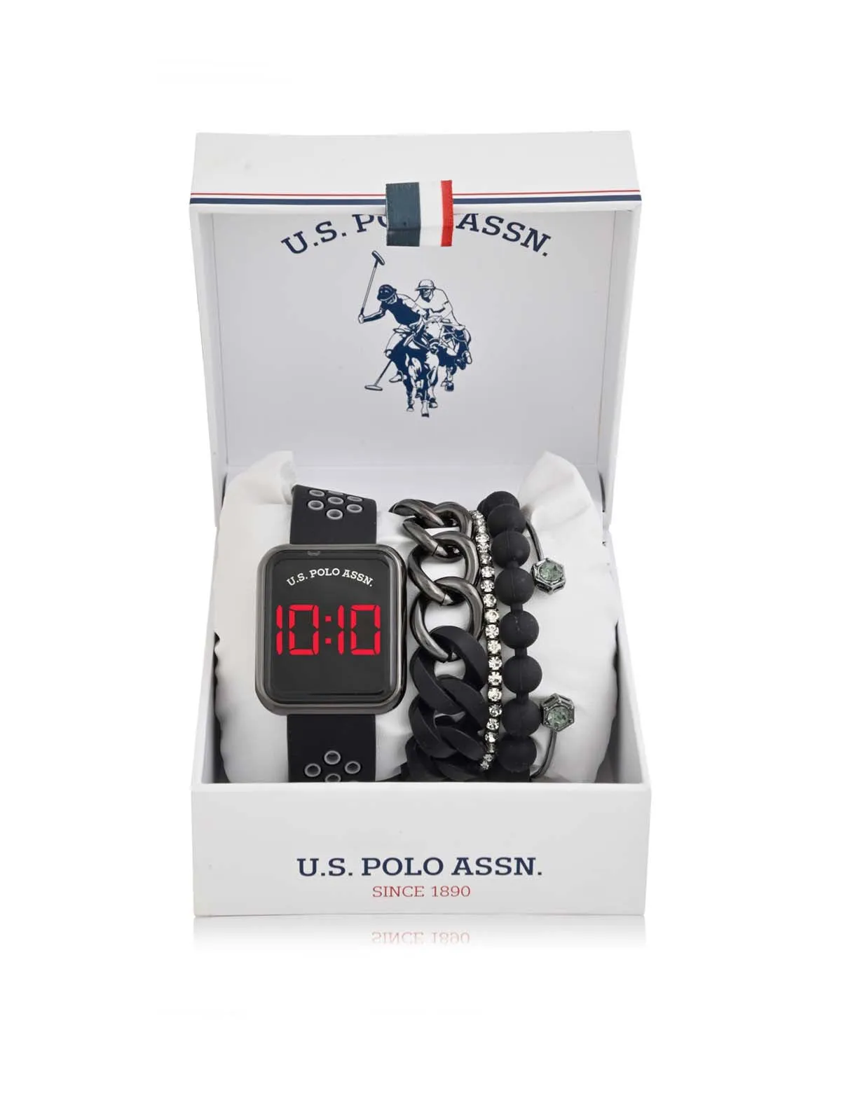LADIES LED SQUARE FACE WATCH & STACKABLE BRACELETS SET sold by U.S. Polo Assn. product image thumbnail 2