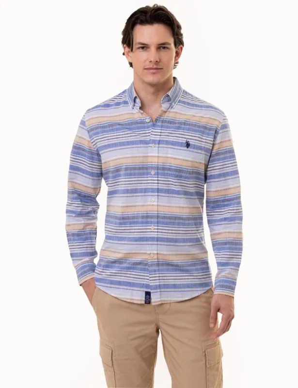 LONG SLEEVE MULTI STRIPE POPLIN SHIRT sold by U.S. Polo Assn.